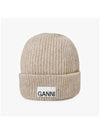 Women's Logo Wool Beanie Sand Beige - GANNI - BALAAN 4