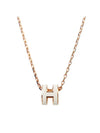 Mini Pop H Pendant Rose Gold & Blanc - HERMES - BALAAN 1