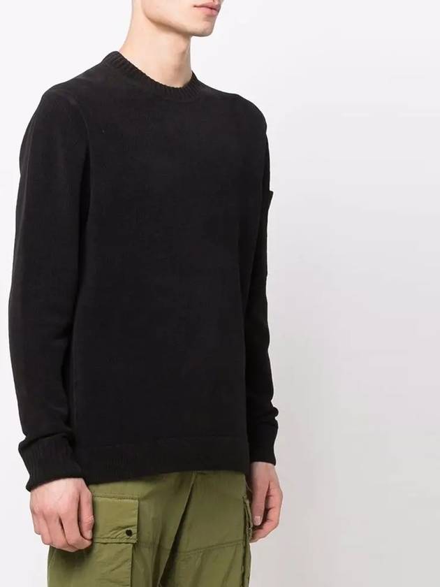 Men's Ribbed Lens Wappen Knit Top Black - CP COMPANY - BALAAN 4