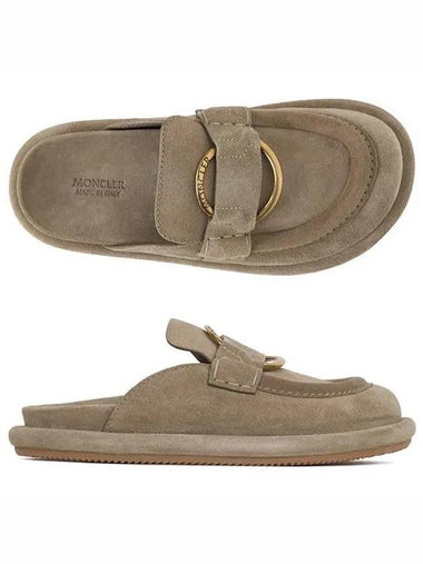 Beige Bell Suede Mule 4M00040 M4121 23R 1210378 - MONCLER - BALAAN 1