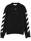 Diag logo knit top black - OFF WHITE - BALAAN 4