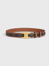 Women's Medium Triomphe Canvas Calfskin Belt Brown - CELINE - BALAAN 3