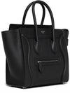 Drummed Calfskin Micro Luggage Tote Bag Black - CELINE - BALAAN 3