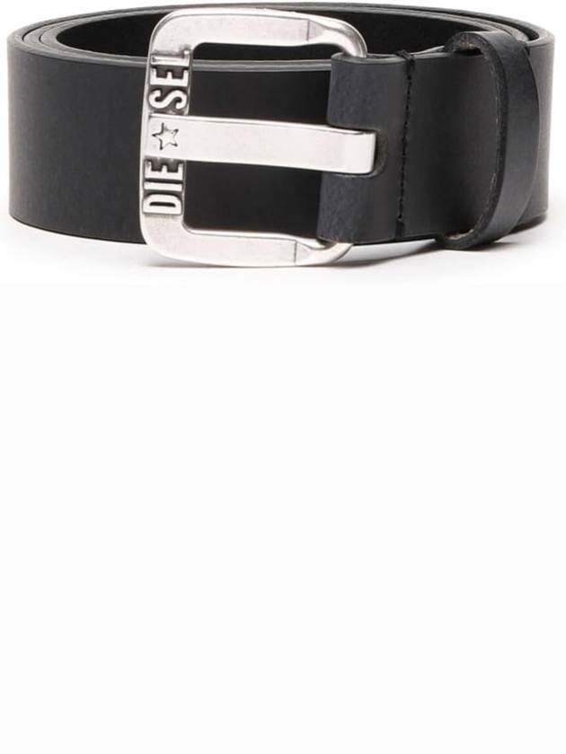 B Star Logo Buckle Leather Belt Black - DIESEL - BALAAN 2