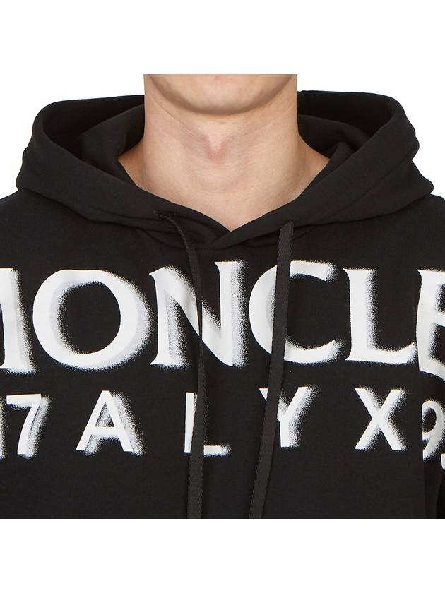 Logo Print Hoodie Black - MONCLER - BALAAN 7