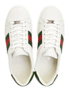 Ace Web Leather Low Top Sneakers White - GUCCI - BALAAN 3