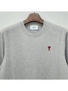 Small Heart Logo Boxy Fit Short Sleeve T-shirt Grey - AMI - BALAAN 5