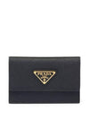 Saffiano Leather Card Wallet Black - PRADA - BALAAN 1