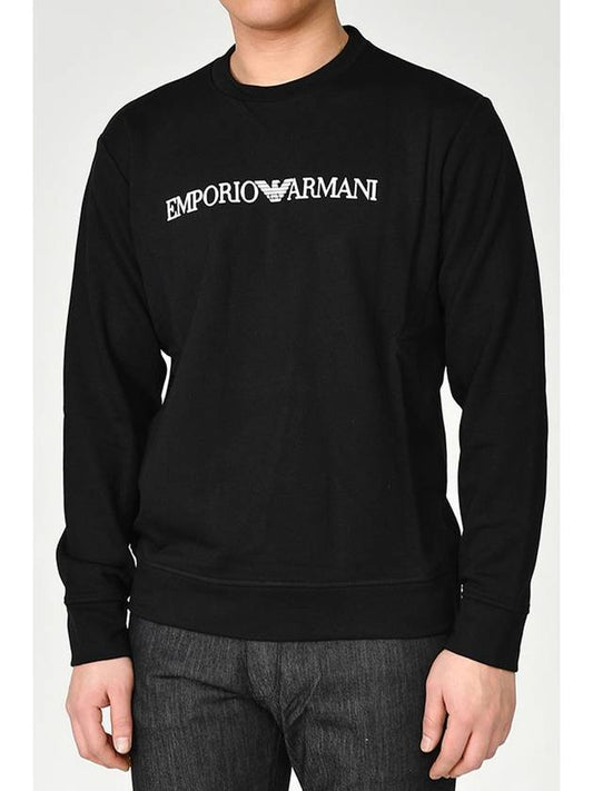 Logo Print Sweatshirt Black - EMPORIO ARMANI - BALAAN 2