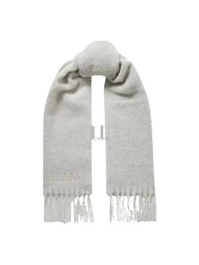 Pirni Embroidery Logo Alpaca Muffler Light Grey - ISABEL MARANT - BALAAN 2