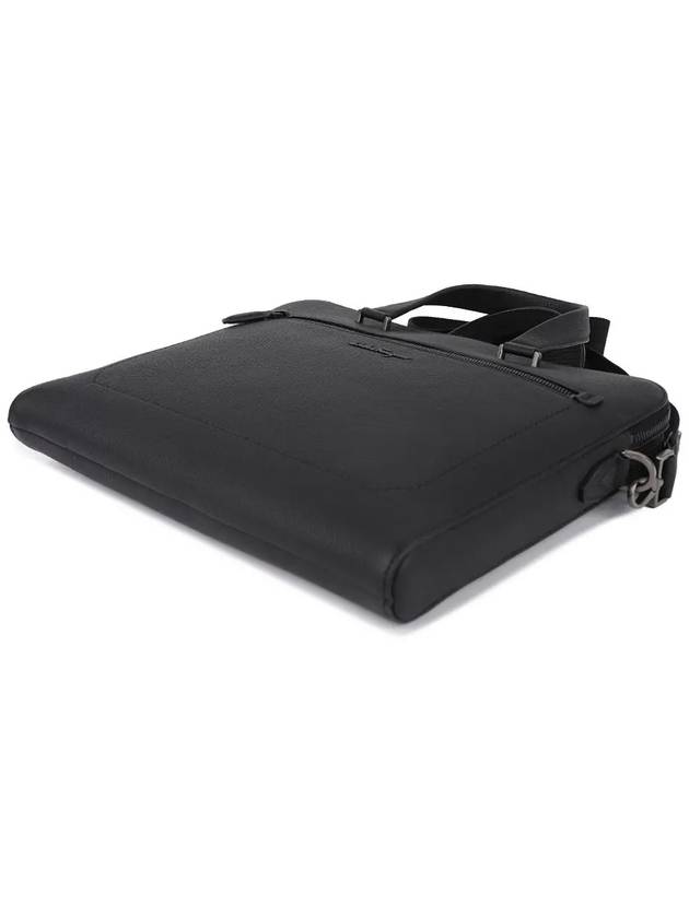 Double Pocket Zipper Briefcase Black - SALVATORE FERRAGAMO - BALAAN 5