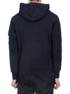 Men's Garment Dyed Malfile Zip Up Hoodie Navy - STONE ISLAND - BALAAN 6