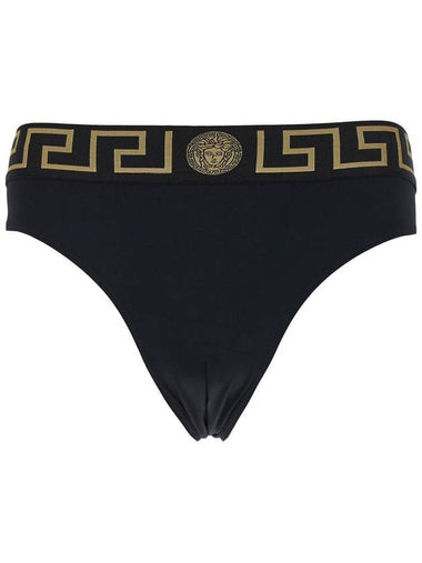 Black Speedo With Greca Detail In Tech Fabric Man - VERSACE - BALAAN 1