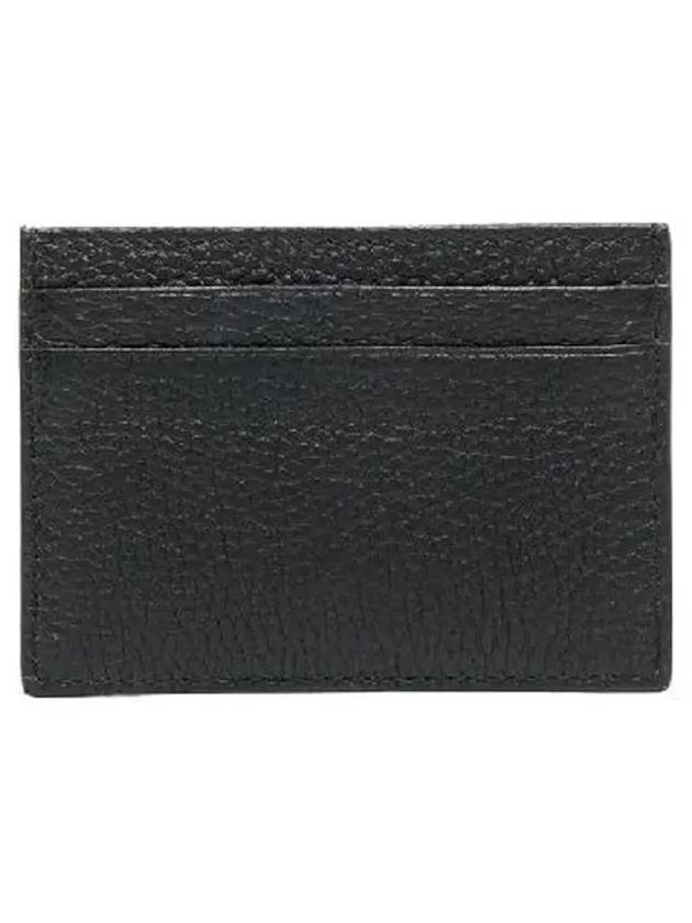 Logo Grain Leather Card Wallet Black - PRADA - BALAAN 4