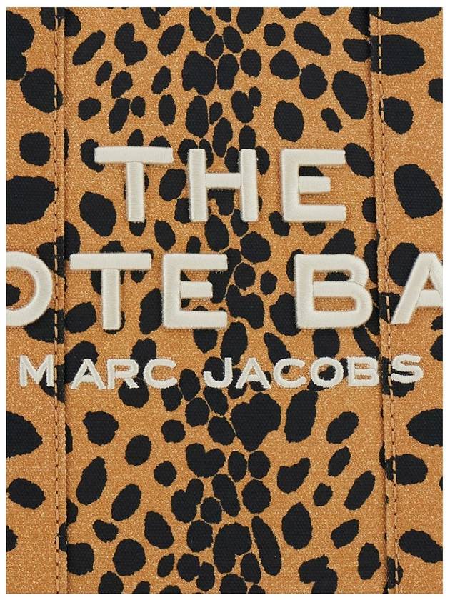 'The Mediumtote Bag' Brown Handbag With All-Over Leopard Print And Embroidered Logo In Cotton Woman - MARC JACOBS - BALAAN 3