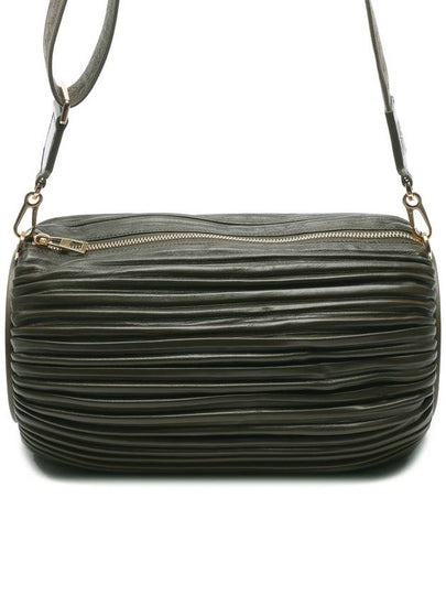 Large Pleated Nappa Bracelet Pouch Bag Dark Khaki Green - LOEWE - BALAAN 2