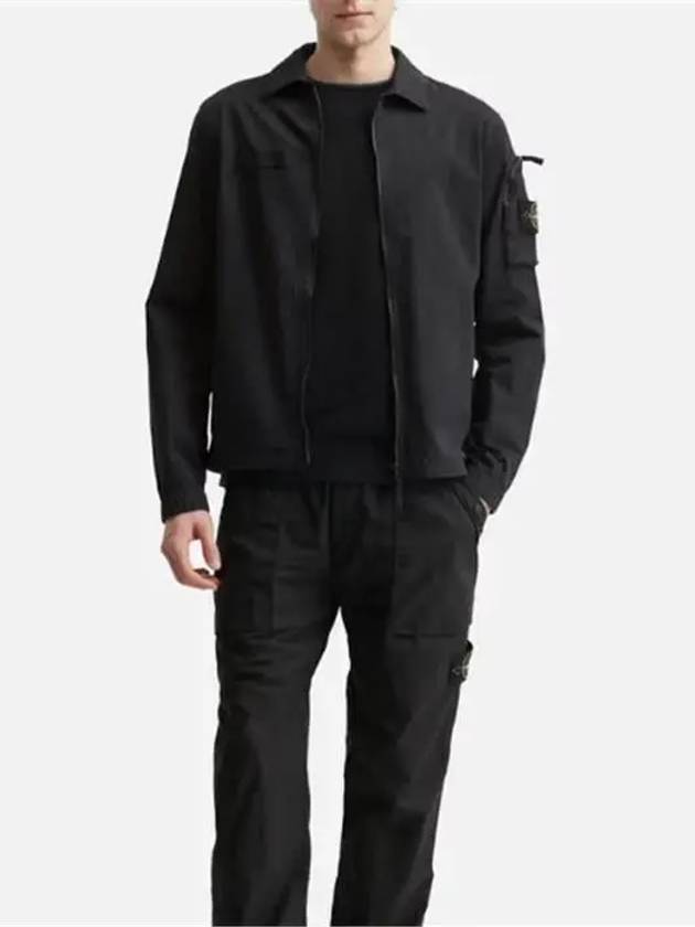 Logo Zip-Up Jacket Black - STONE ISLAND - BALAAN 5