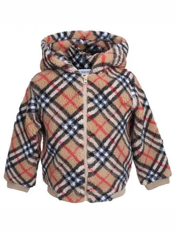 Kids Check Fleece Hooded Zip Up Archive Beige 8078572 A7028 271455 1119894 - BURBERRY - BALAAN 1