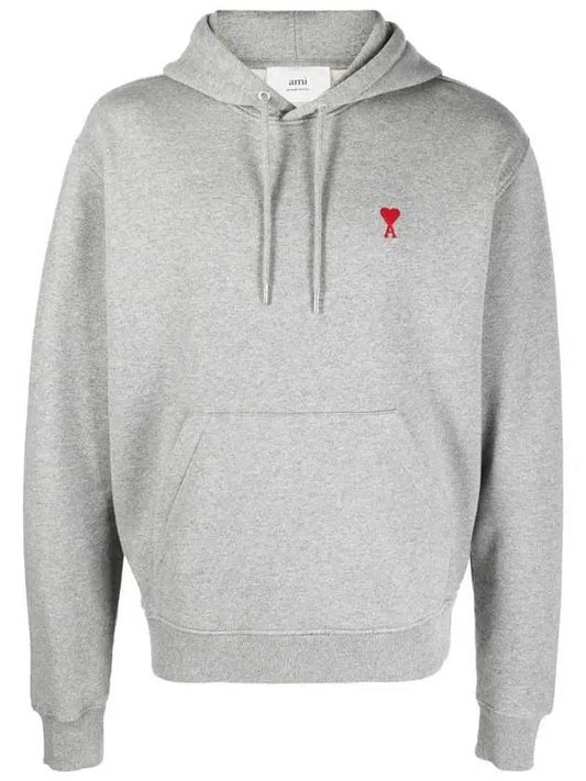 Heart Small Logo Hoodie Grey - AMI - BALAAN 2