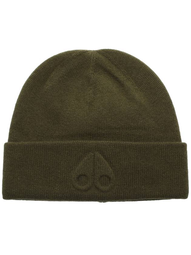 Logo Merino Wool Beanie Park Green - MOOSE KNUCKLES - BALAAN 2