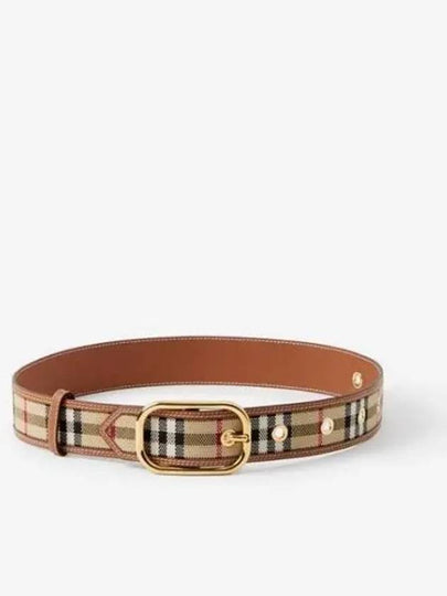 Check Leather Belt Beige - BURBERRY - BALAAN 2