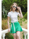 POINT RIBBON Tail Flare Skirt GREEN - MONBIRDIE GOLF - BALAAN 1