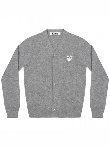 White Heart Men's Cardigan Gray - COMME DES GARCONS - BALAAN 1