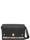 Leather and Vintage Check Note Crossbody Bag Black - BURBERRY - BALAAN 2