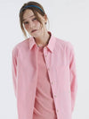 Logo embroidered outer cotton shirt pink 0032 - VOYONN - BALAAN 4