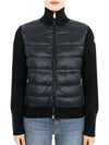 Padded Wool Zip-Up Cardigan Black - MONCLER - BALAAN 3