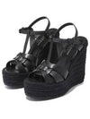 Tribute Espadrille Wedge Heel Black - SAINT LAURENT - BALAAN 2