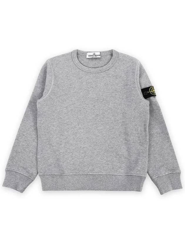 Kids Wappen Patch Organic Cotton Fleece Sweatshirt Grey - STONE ISLAND - BALAAN 4