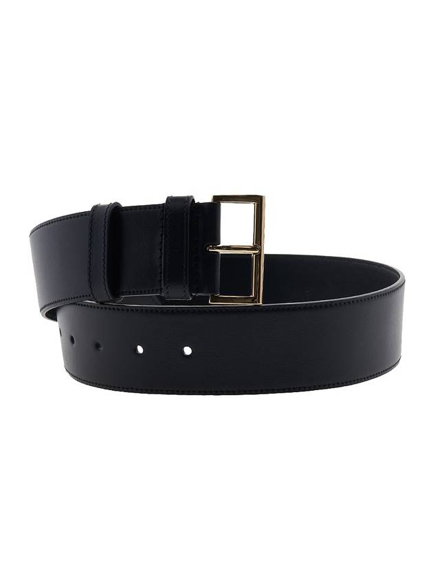 Triangle Logo Leather Belt Black - PRADA - BALAAN 11