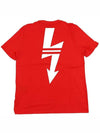 Women s Big Lightning Short Sleeve T Shirt Red PBJT478A - NEIL BARRETT - BALAAN 8