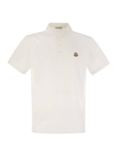 Logo Patch Short Sleeve Polo Shirt White - MONCLER - BALAAN 2