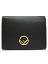compact leather bifold wallet black - FENDI - BALAAN 2