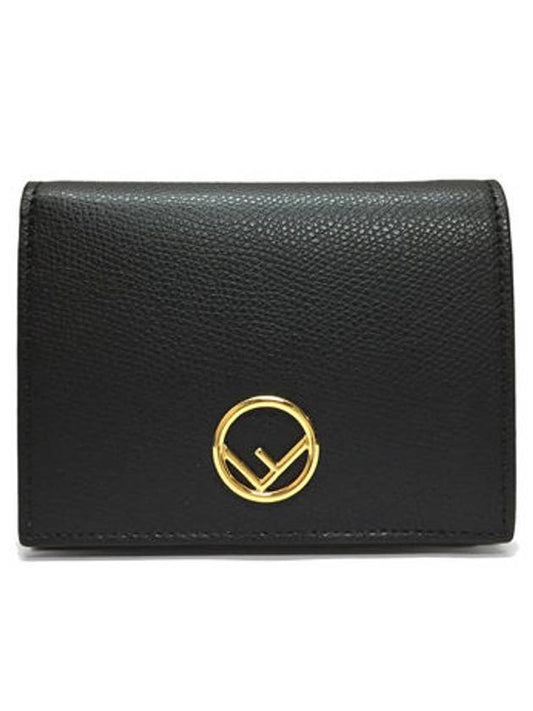compact leather bifold wallet black - FENDI - BALAAN 2