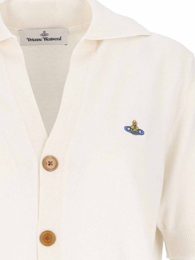 ORB Logo Polo Cardigan White - VIVIENNE WESTWOOD - BALAAN 6