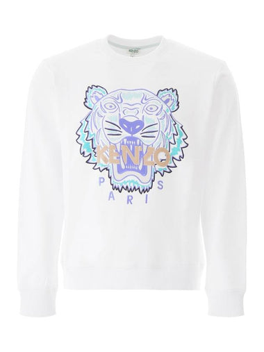 Tiger Embroidered Logo Sweatshirt White - KENZO - BALAAN 1