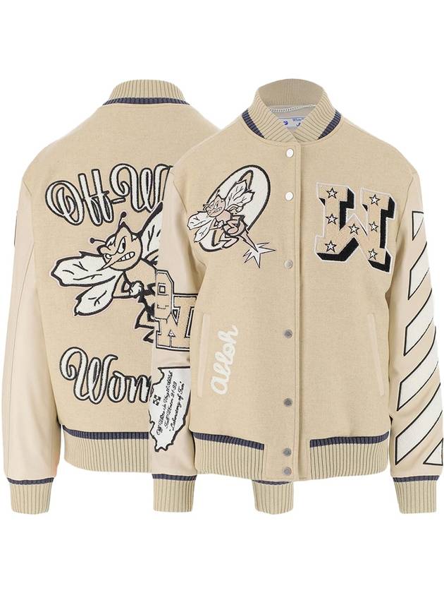 Patch Varsity Jacket - OFF WHITE - BALAAN 2