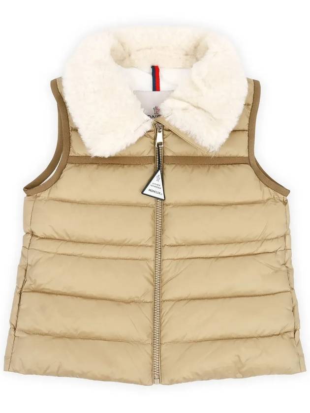 Kids ELISHEBA Logo Patch Padded Vest Beige 1A00074 595FE 222 - MONCLER - BALAAN 3