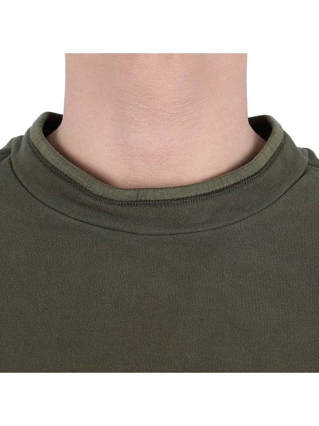 Stretch Cotton Fleece Mock Turtleneck Sweatshirt Olive Green - STONE ISLAND - BALAAN 7