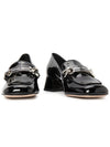 Women's Logo Patent Leather Pumps Black - MIU MIU - BALAAN 4