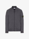 Wappen Patch Cotton Fleece Zip-up Jacket Dark Grey Melange - STONE ISLAND - BALAAN 2