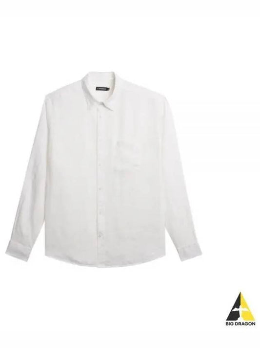 REG LS CLEAN LINEN SHIRT FMST10239 0000 Men's regular long sleeve clean linen shirt - J.LINDEBERG - BALAAN 1