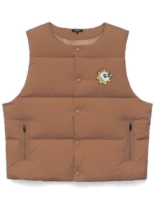 MALBON GLO GANG PUFFER VEST BROWN - MALBON GOLF - BALAAN 1