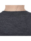 Heart Logo Crew Neck Merino Wool Knit Top Grey - AMI - BALAAN 9