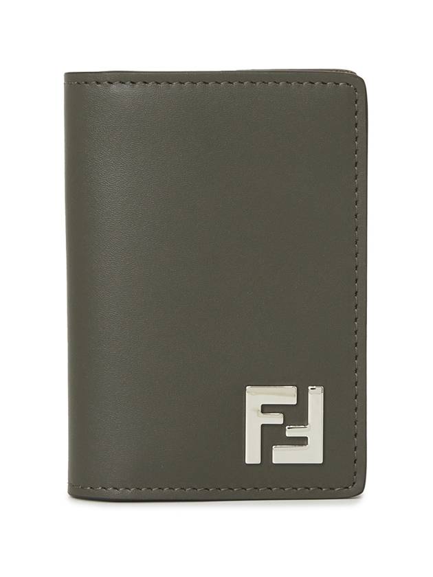 FF Squared Leather Card Holder Green - FENDI - BALAAN 2