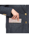 Solid Shetland Wide Lapel Single Coat Blue - THOM BROWNE - BALAAN 10