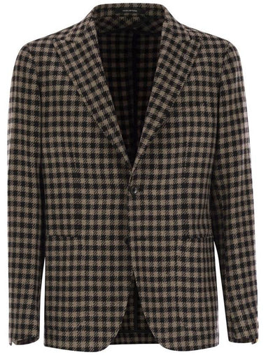 Houndstooth virgin wool blend jacket - TAGLIATORE - BALAAN 1